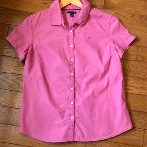 Tommy Hilfiger Pink Button-Up Short Sleeve Shirt